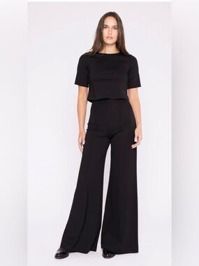 Ripley Rader Black Ponte Knit Wide Leg Pant 1x/XL